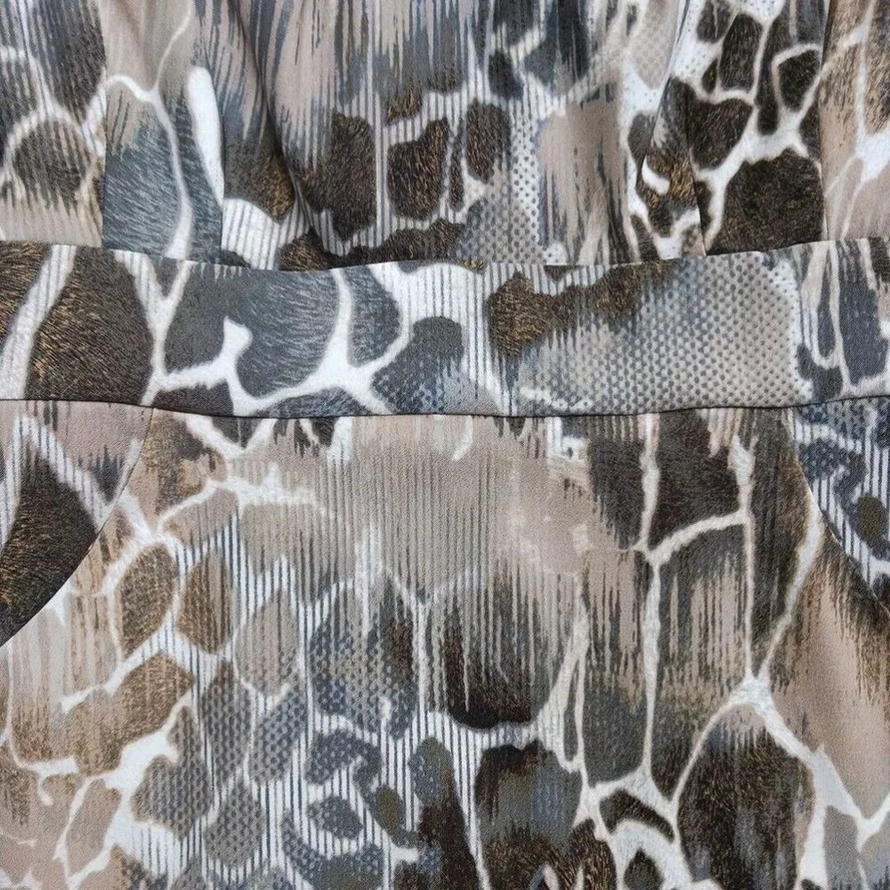 Connected Apparel Sheath Dress Animal Print Neutral Size 8